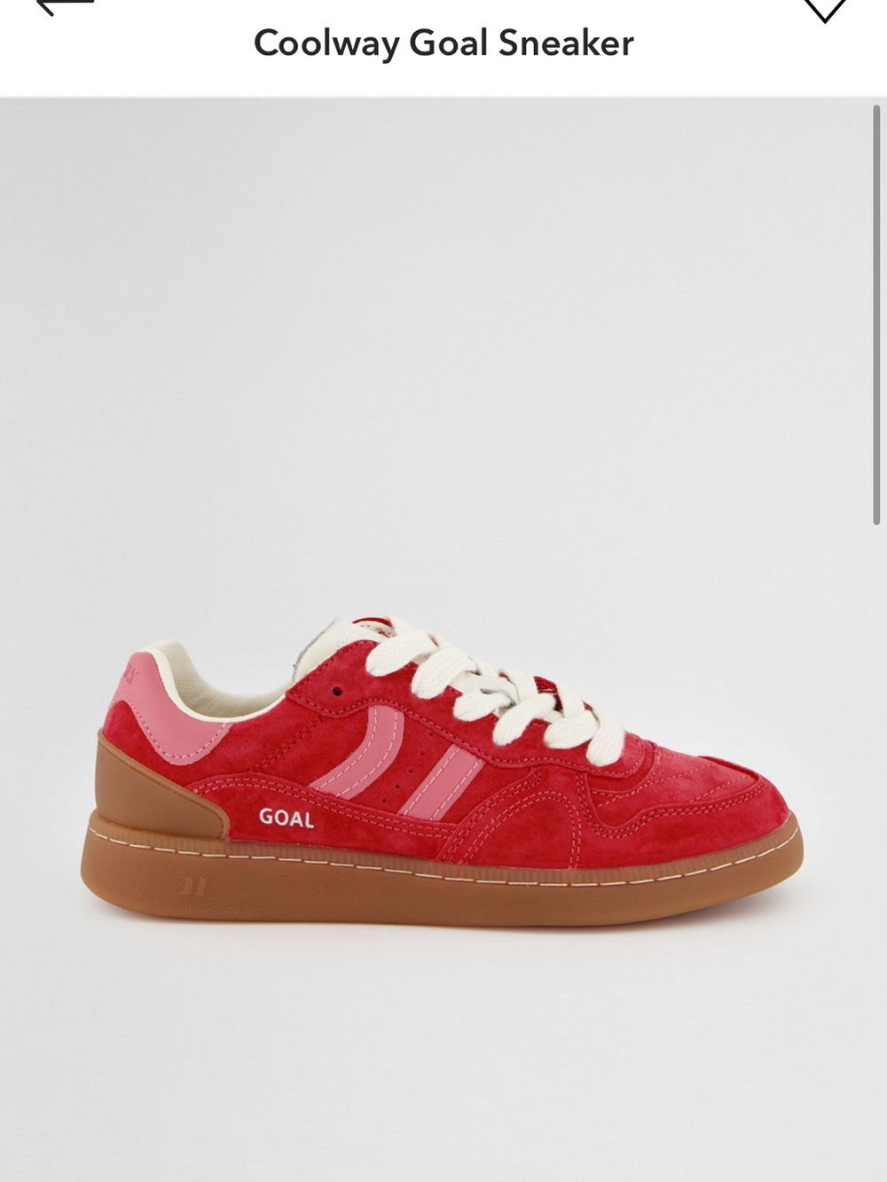Coolway Goal Sneaker in Red and Pink